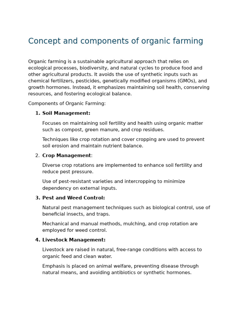 Component of Organic Farming | PDF | Organic Farming | Agriculture