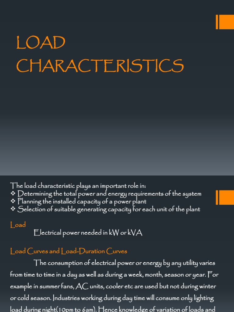 Load Characteristics | PDF | Demand | Electric Power Distribution