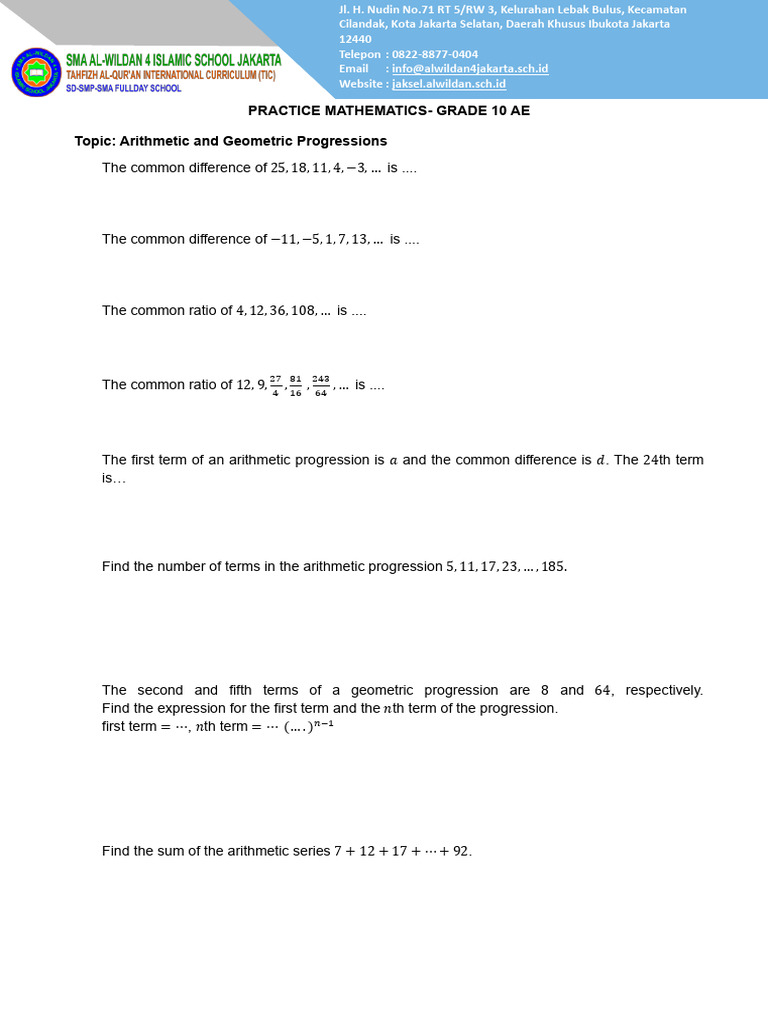 Practice - Mathematics 10 AE SMA STS | PDF | Mathematics | Number Theory