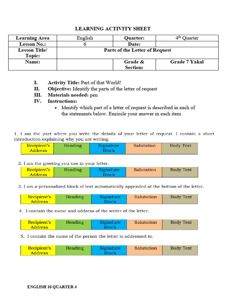 Learning Activity Sheet For DLP | PDF