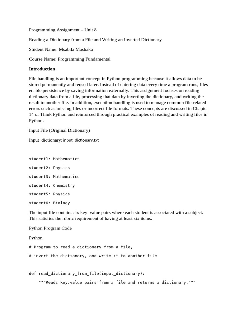 Unit 8 Programming Assignment8 | PDF | Computer File | Computer Science