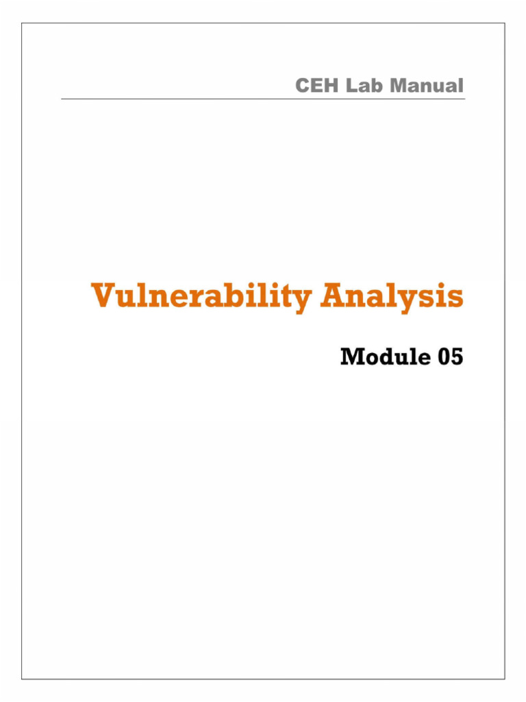CEH v12 Module 05 Vulnerability Analysis | PDF