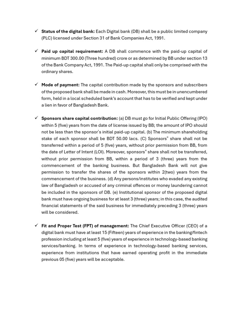 Digital Bank - Basic Guidelines | PDF