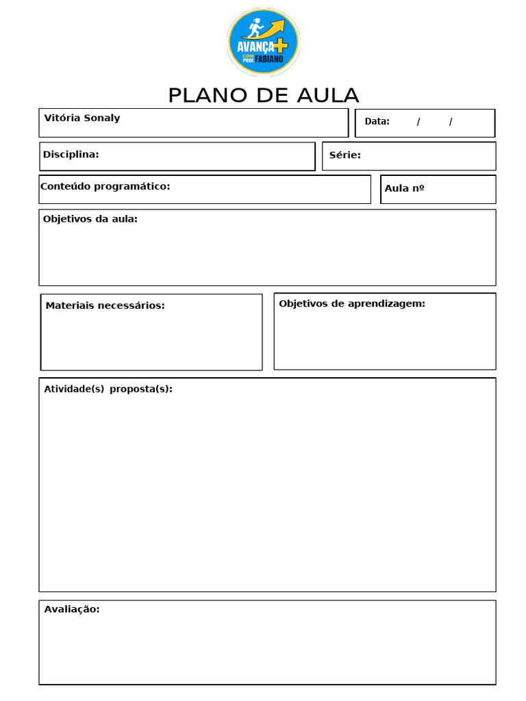Modelo Plano de Aula Projeto Reforço | PDF