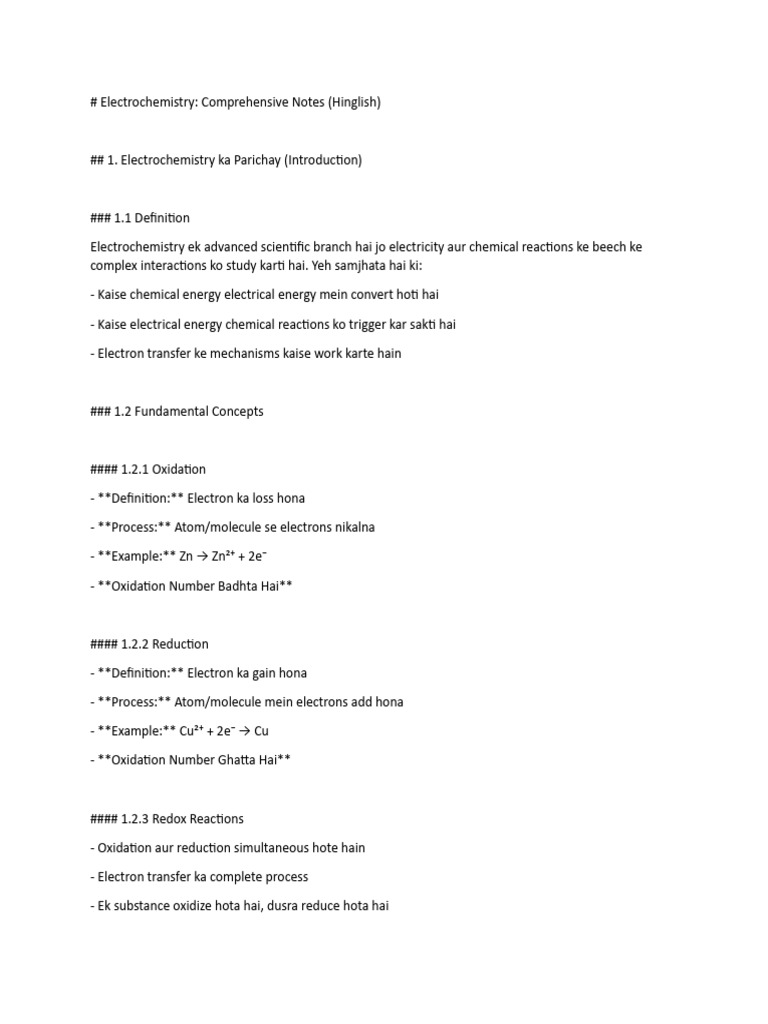 Electrochemistry | PDF | Anode | Redox