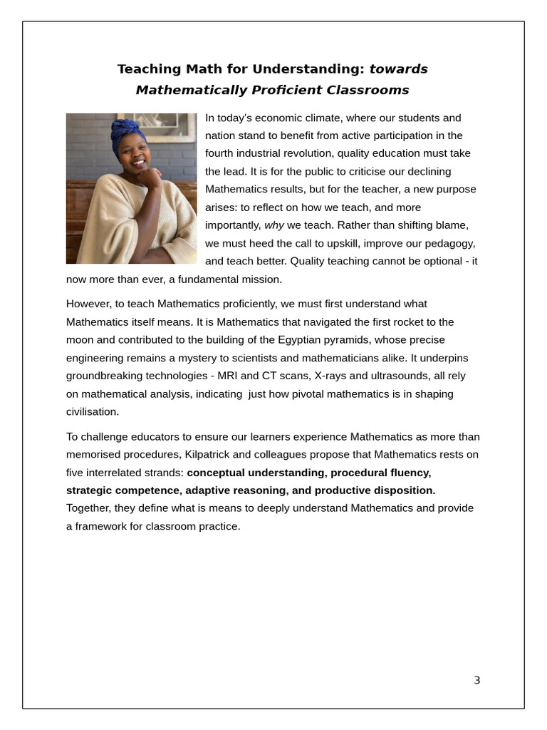 Final Draft-Teaching Maths For Understanding Article | PDF | Learning ...