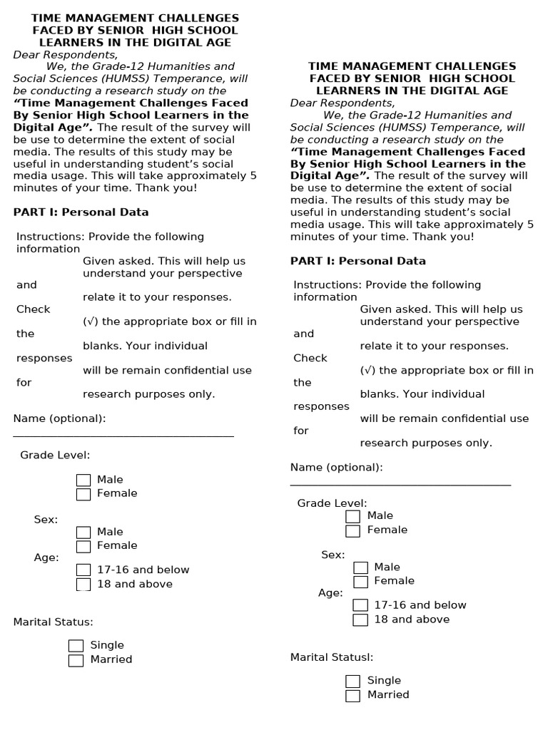Final Questionnaire | PDF