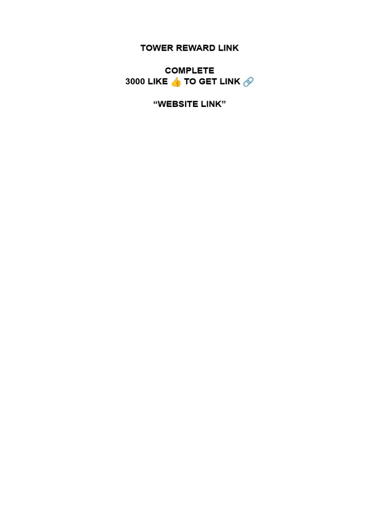 Tower Reward Website Link | PDF