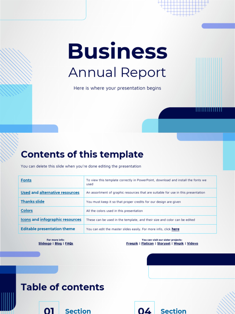 Business Annual Report by Slidesgo | PDF | Planets | Saturn