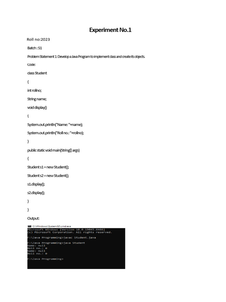 Java Experiment No.1 PDF - PPTX - 20260304 - 125136 - 0000 | PDF ...