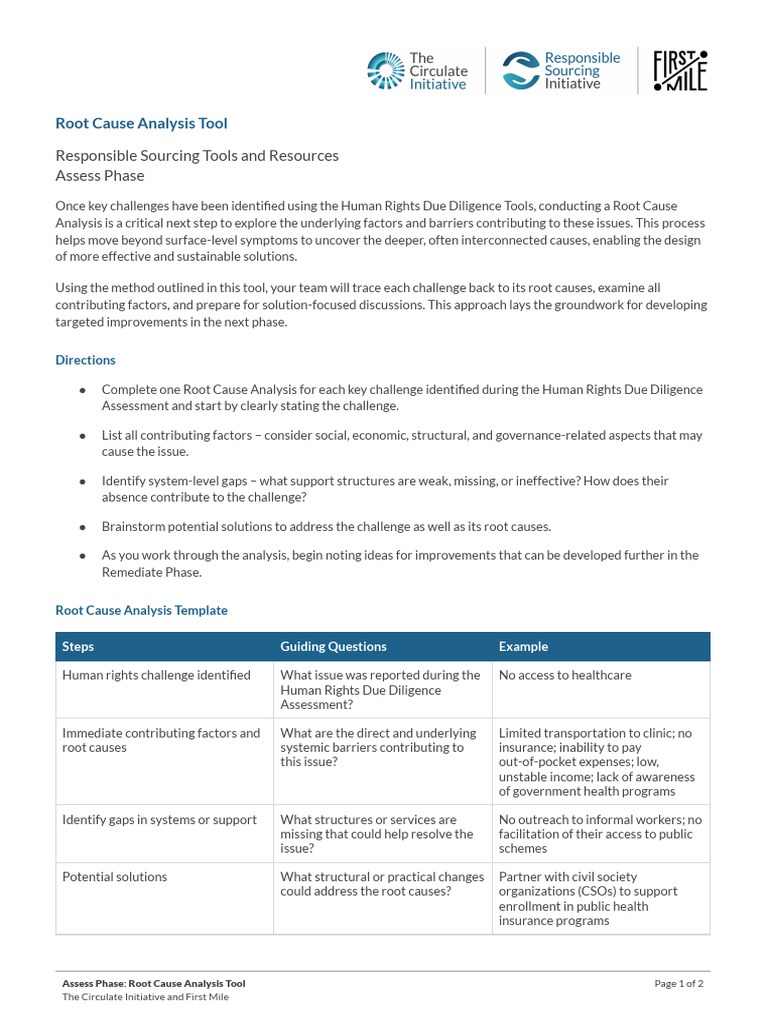 Root Cause Analysis Tool | PDF