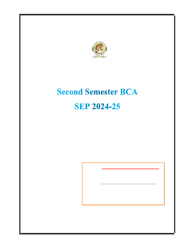 DS Second Semester BCA 2024-25 SEP | PDF | Queue (Abstract Data Type ...