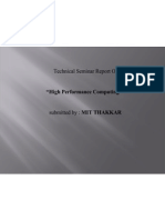 Technical Seminar Report On: "High Performance Computing"