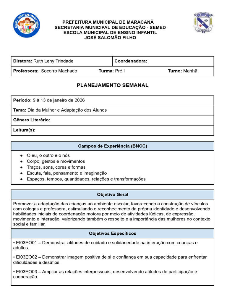 Plano de Aula 2026 | PDF | Desenho
