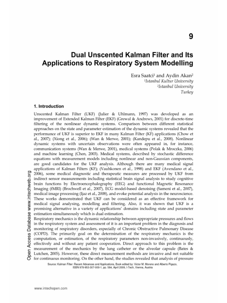 Dual Unscented Kalman Filter and Its Applications To Respiratory System ...