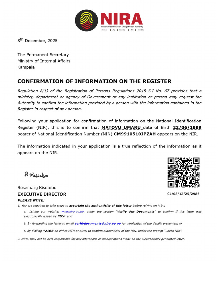_Confirmation of Information (3) | PDF