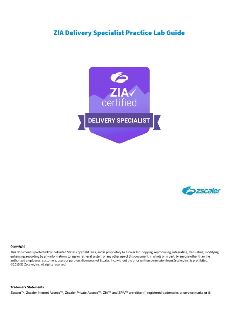 ZIA Delivery Specialist Practice LabGuide v1.1 | PDF