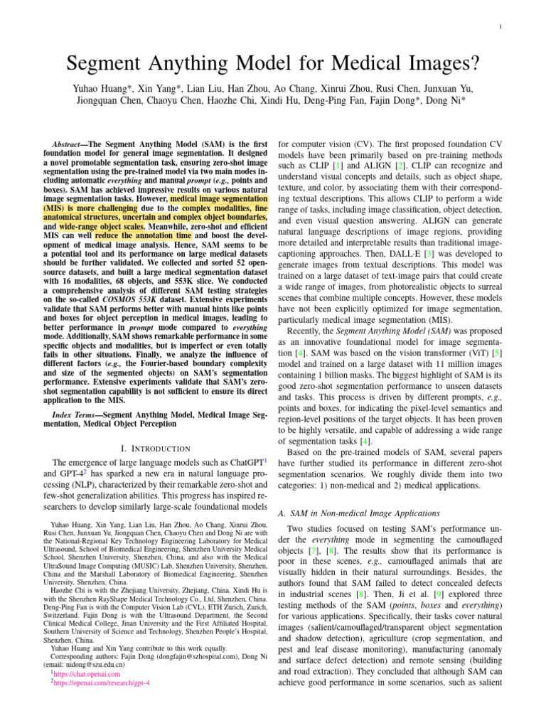 Segment Anything Model for Medical Images | PDF