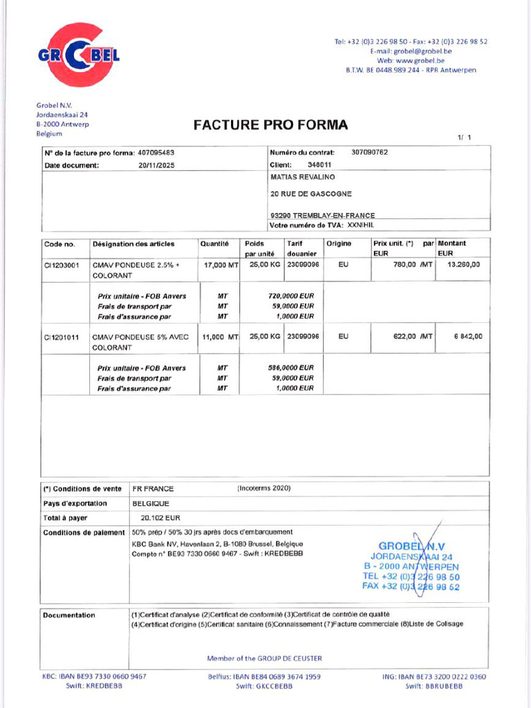 Facture Grobel | PDF