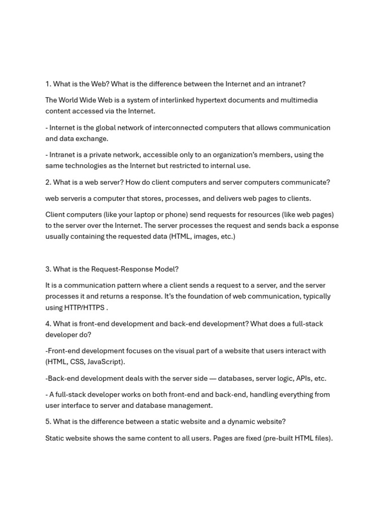 Assignment 1 | PDF | World Wide Web | Internet & Web