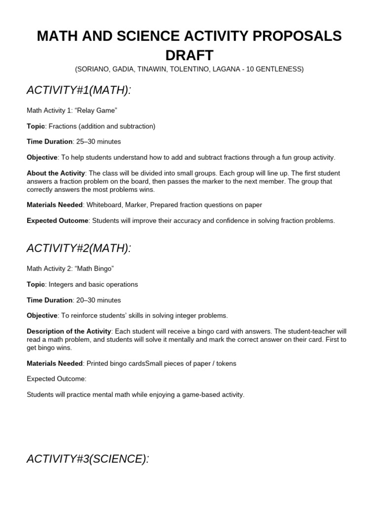 Draft Math and Science | PDF