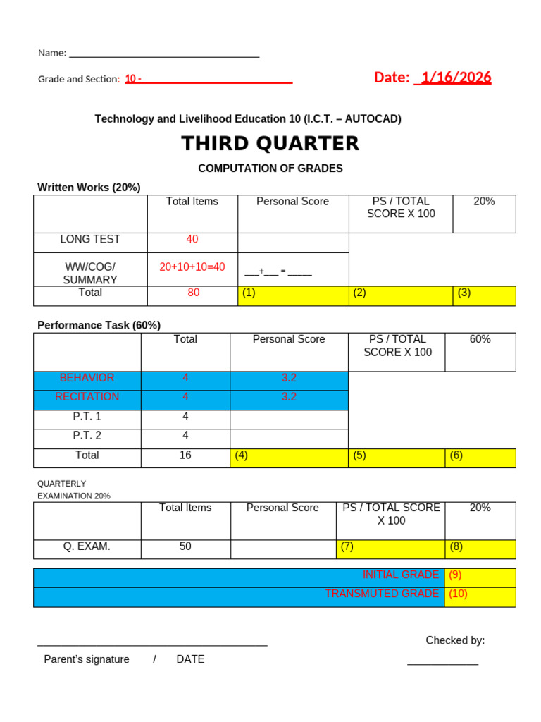 Cog g10 Third Quarter | PDF