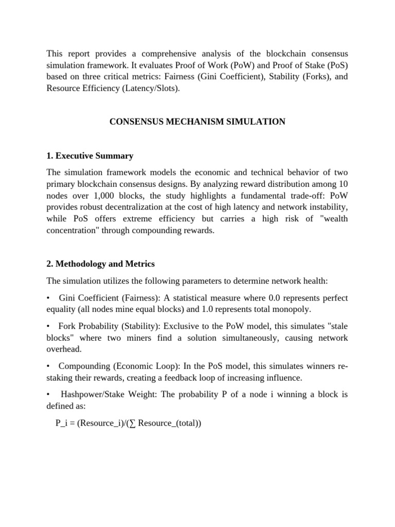 Consensus Mechanism Simulation | PDF | Applied Mathematics