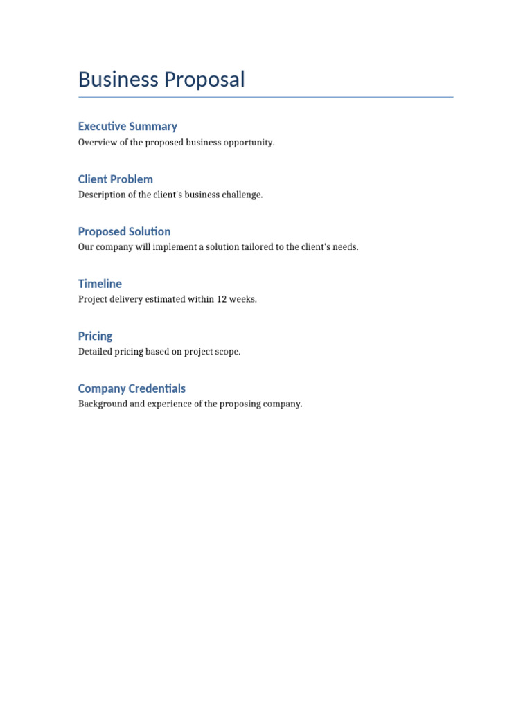 Business Proposal Sample | PDF