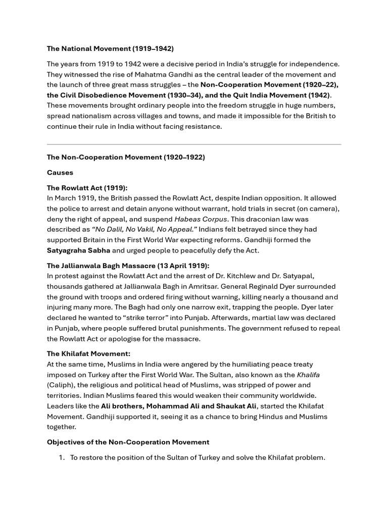 The National Movement | PDF | Mahatma Gandhi | India–United Kingdom ...