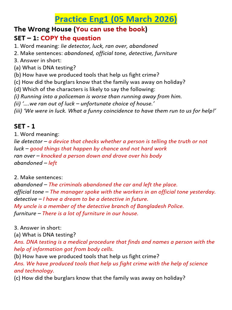 E1 - CA1 - (The Wrong House) | PDF | Sweater