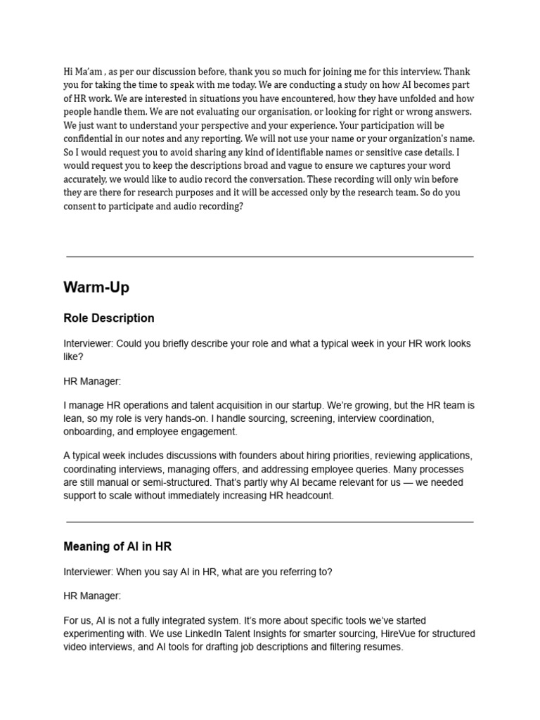 HR Script | PDF | Artificial Intelligence | Intelligence (AI) & Semantics