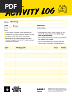DofE Skills Activity Log Template | PDF