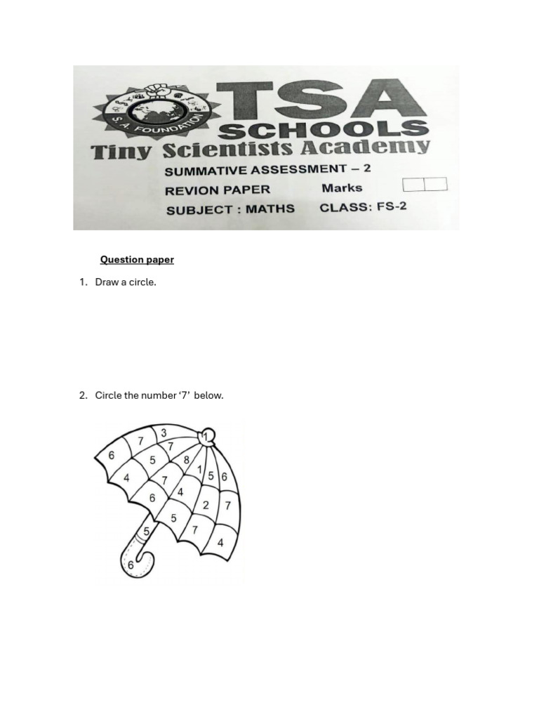 Question Paper: 1. Draw A Circle | PDF