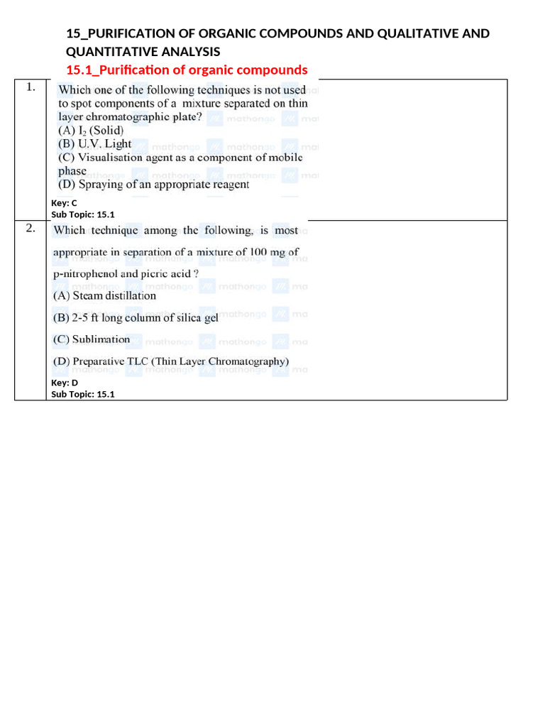 15_purification of Organic Compounds and Qualitative and Quantitative ...