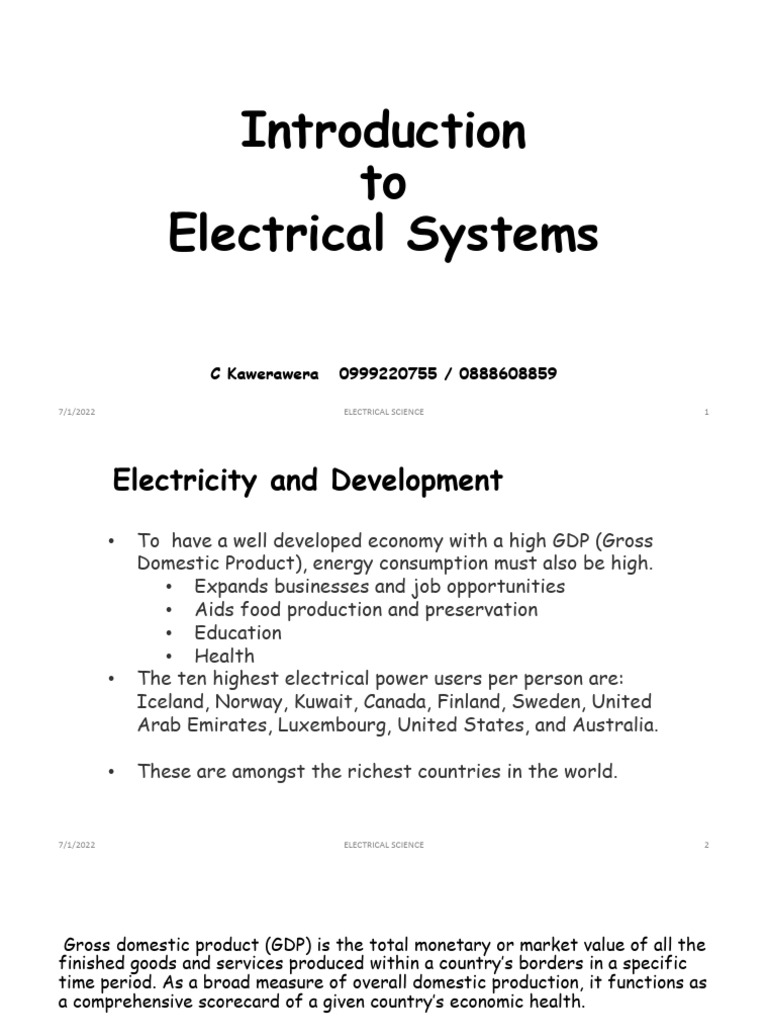 Introduction To Electrical Systems | PDF | Electric Current ...