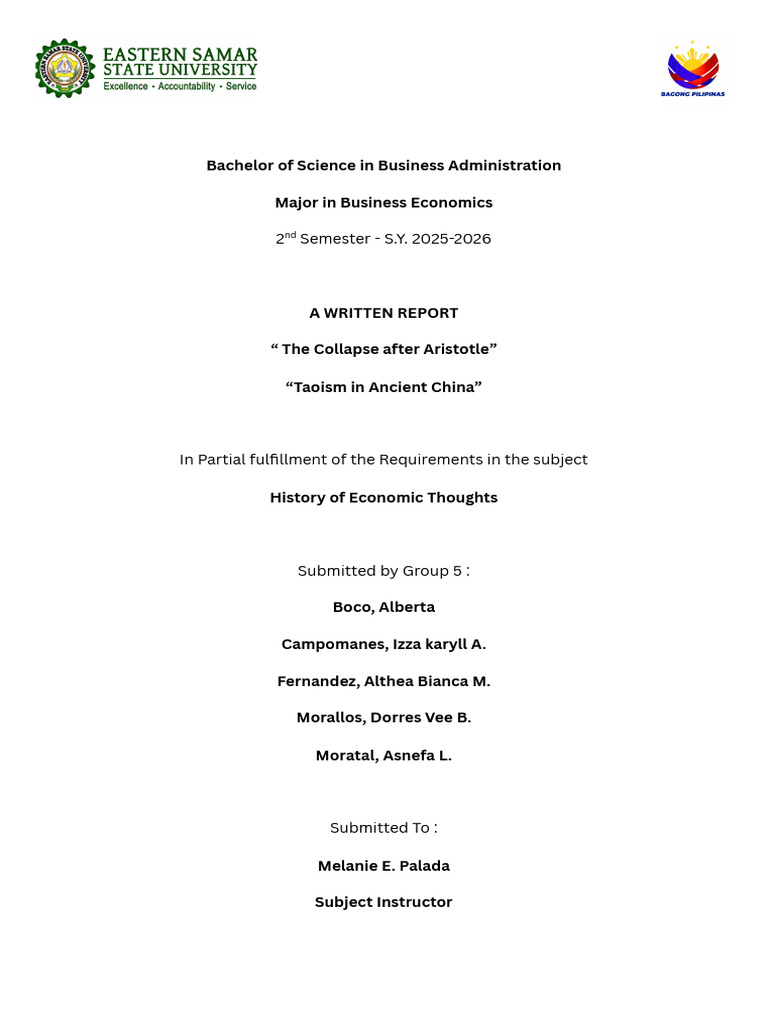 Group 5 Written Report | PDF | Laozi