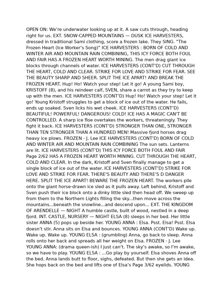 Frozen Script Mixed Up | PDF