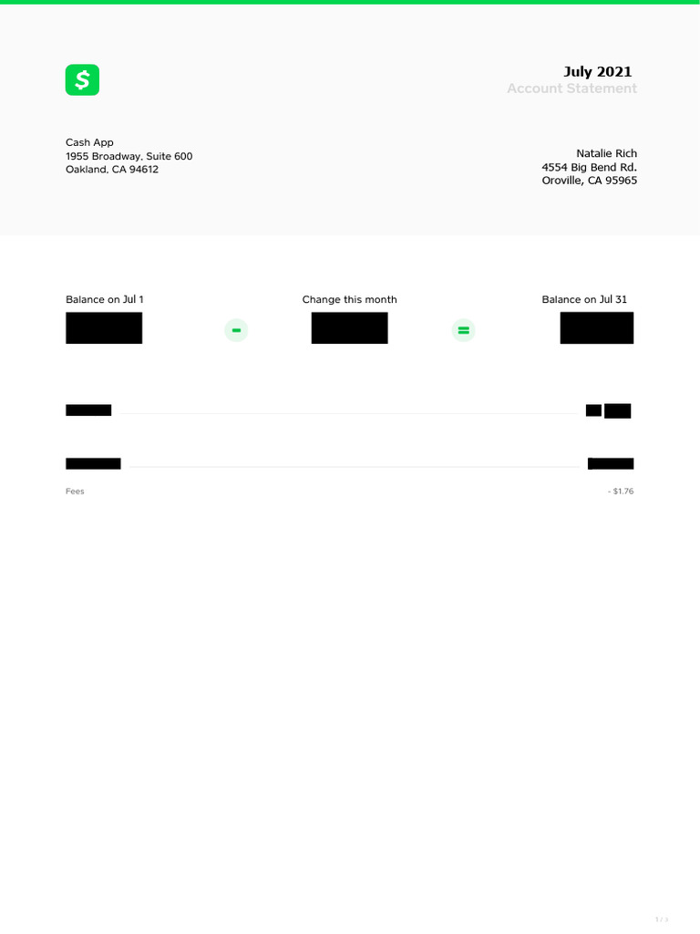 2021 Cash App Statement | PDF | Cash | Investing