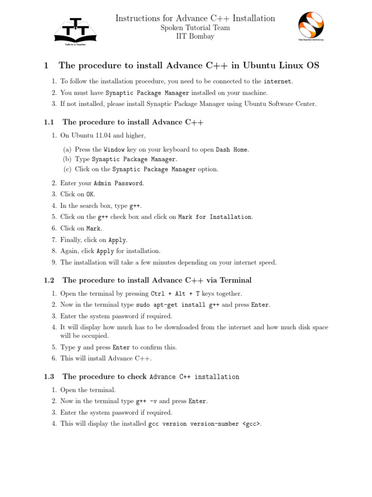 Advanced CPP Installation Sheet English | PDF | Software Development ...