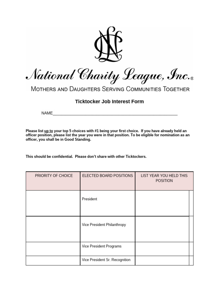 TT Job Interest Form | PDF