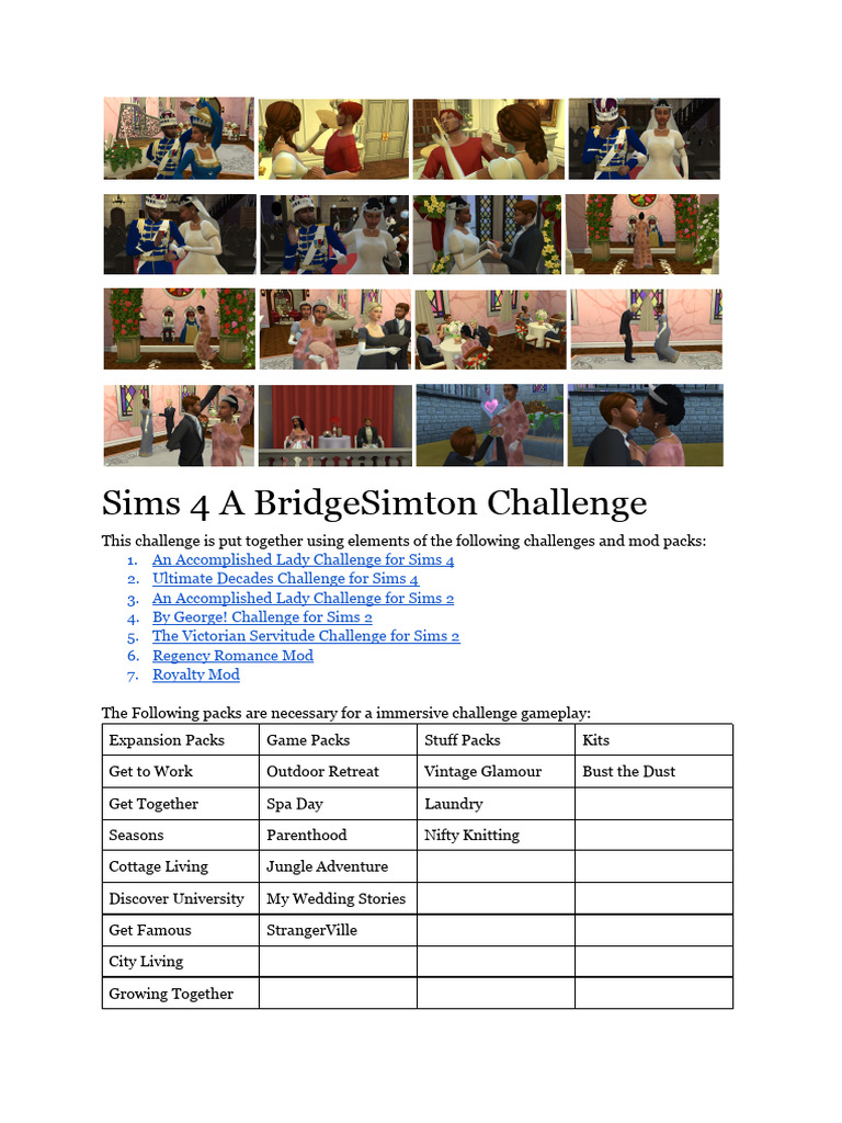 Sims 4 A BridgeSimton Challenge | PDF | Courtship