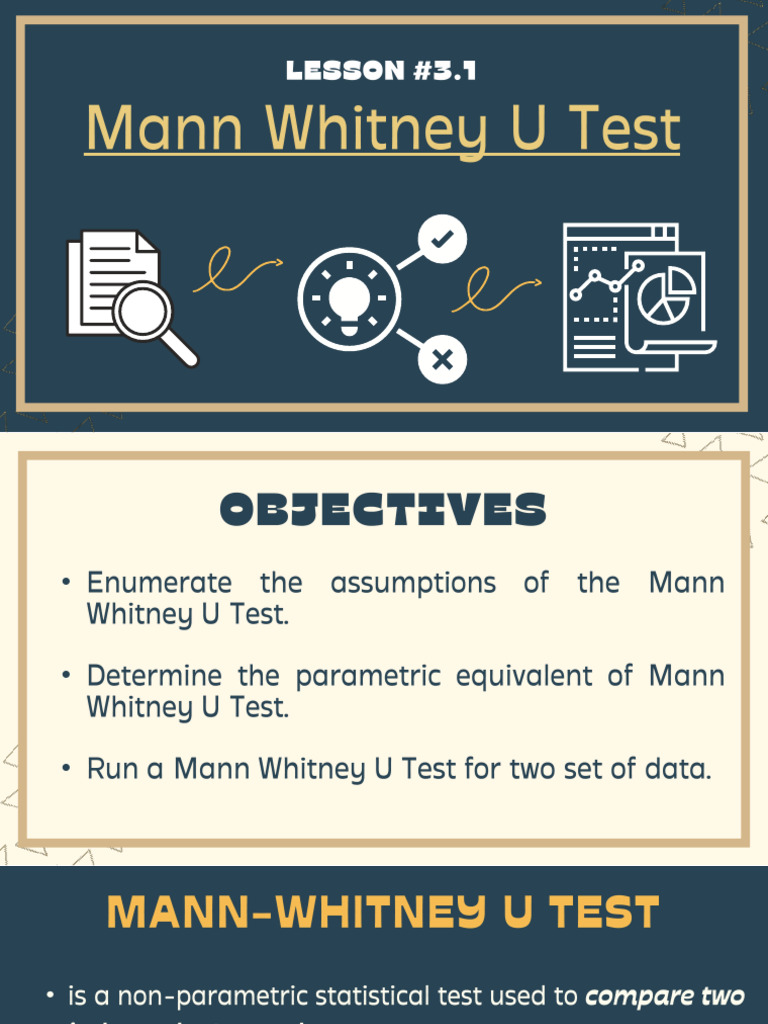 Q4 L3.1Mann Whitney U Test | PDF | Mann–Whitney U Test | Statistical ...
