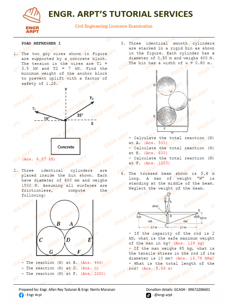 Engr Arpt Psad Refresher 1 | PDF | Mechanics | Applied And ...