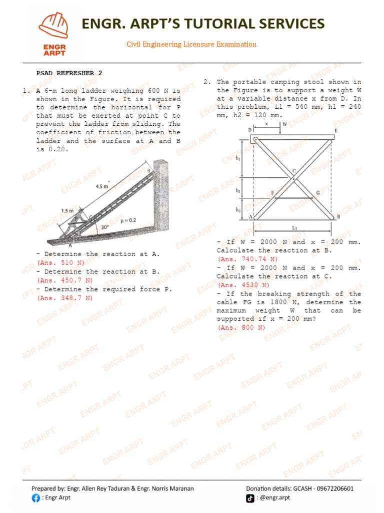 Engr Arpt Psad Refresher 2 | PDF | Stress (Mechanics) | Young's Modulus