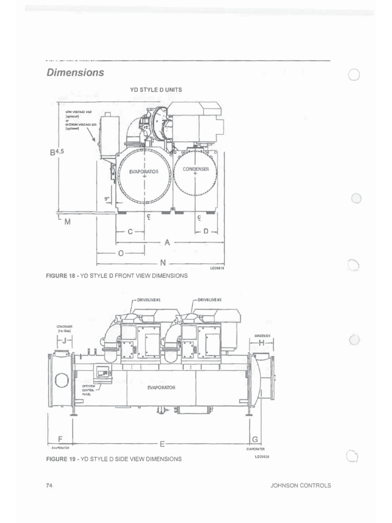 Chiller Dimensions (Cut From Chiller Technical Submittal) | PDF