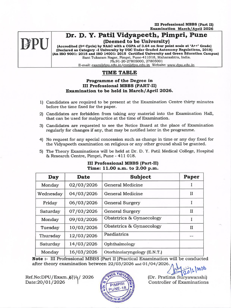 III Professional Mbbs Part II March April 2026 | PDF