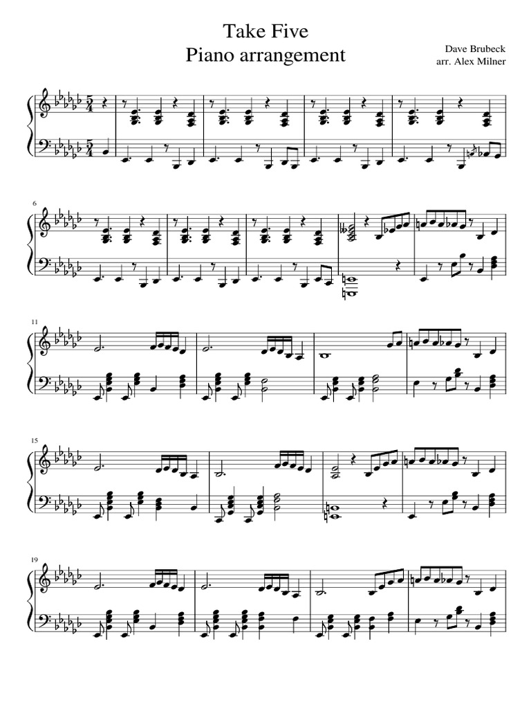 Take Five For Jazz Piano | PDF | Sound Recording | Recorded Music