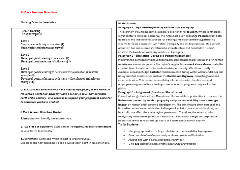 6 Mark-model Answer | PDF | Economies