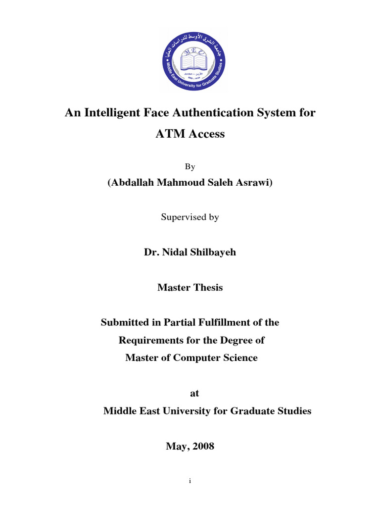An Intelligent Face Authentication System For ATM Aaccess | PDF ...