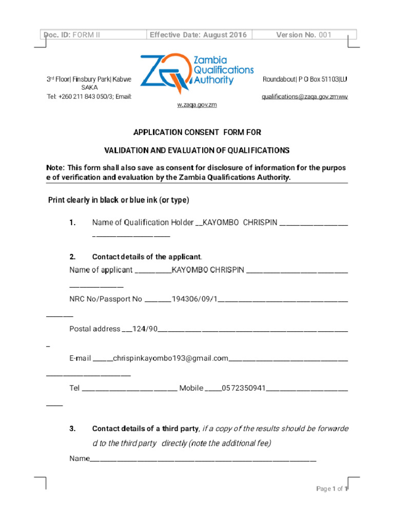 ZAQA Validation and Evaluation Consent Form (1)_Phoenix | PDF
